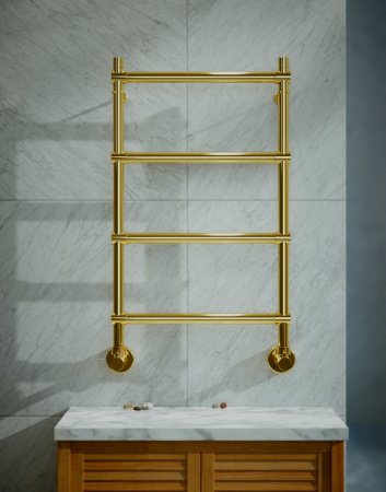 Полотенцесушитель водяной Margaroli Sole 442-4/S 4423704GON 720х435 золото
