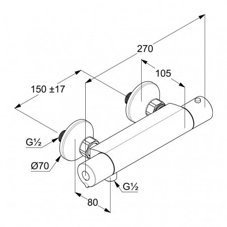 Термостат для душа Kludi Pure&Style 350020538 хром