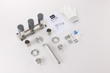 Смеситель ABBER Wasser Kreis 316 AF81123BST-L для раковины скрытого монтажа, сталь брашированная