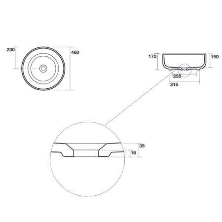 Раковина накладная 46см Kerasan Ciotola 430230 белый матовый