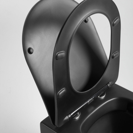 Унитаз подвесной безободковый Vincea Piatti VT1-11SMB черный матовый, с сиденьем микролифт