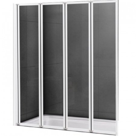 Шторка на ванну Cezares Relax V-4 90х140 профиль Белый стекло рифленое R