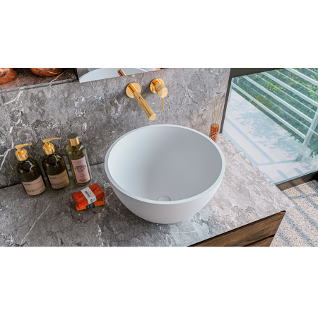 Умывальник WHITECROSS Amethyst D=50 (белый мат) иск. камень