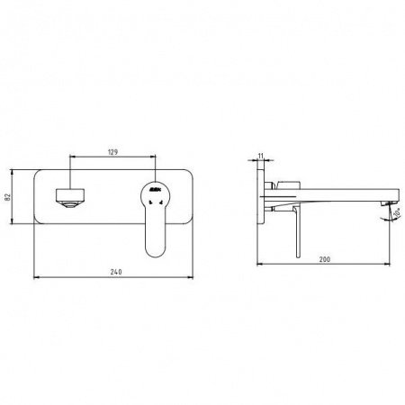 Смеситель для раковины E.C.A Nita 102167608EX-K хром