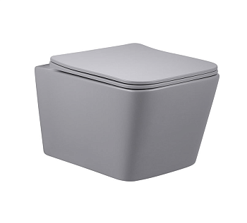 Унитаз подвесной безободковый Vincea Q-Line VT1-12MG серый матовый, с сиденьем микролифт