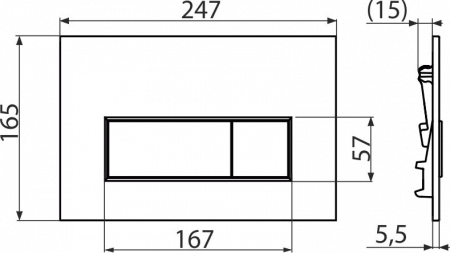 Кнопка смыва AlcaPlast THIN M571 хром глянцевый
