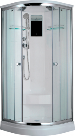 Душевая кабина Timo Lux T-7701 P 100x100x220 профиль хром глянцевый, стекло прозрачное