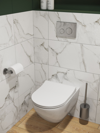 Унитаз подвесной безободковый Cersanit BRASKO SMART CLEAN 64824 белый, с сиденьем микролифт