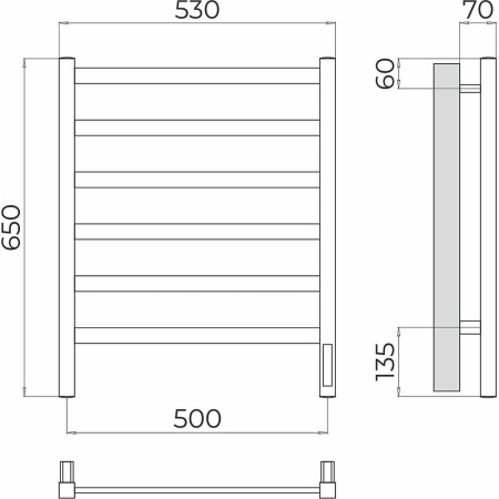 Полотенцесушитель электрический Terminus Ното П6 50х65