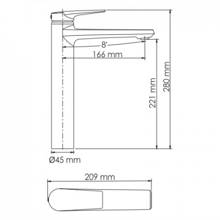 Смеситель для раковины WasserKraft Glan 6603H черный