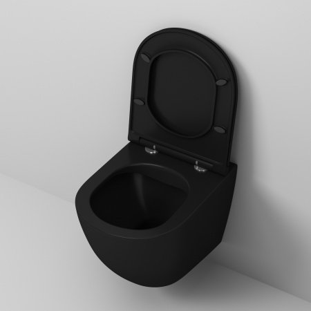 Унитаз подвесной Grossman GR-4455BMS черный матовый, с сиденьем микролифт