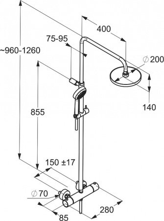 Душевая стойка Kludi Logo 6809505-00 с термостатом