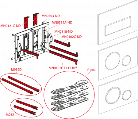 Кнопка смыва AlcaPlast THIN M570 белый