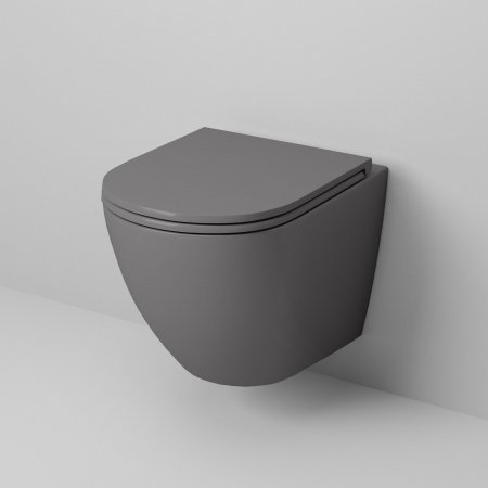 Унитаз подвесной Grossman GR-4455GMS серый матовый, с сиденьем микролифт