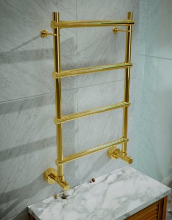 Полотенцесушитель водяной Margaroli Sole 442-4/S 4423704GON 720х435 золото