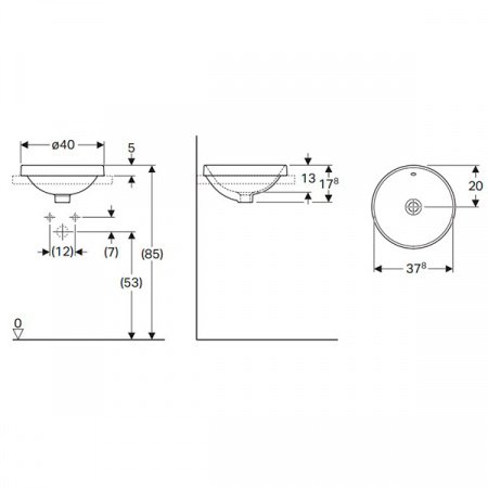 Раковина 40см Geberit VariForm 500.702.01.2