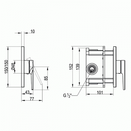 Смеситель для душа Villeroy & Boch Subway 2.0 TVS10235200061 хром