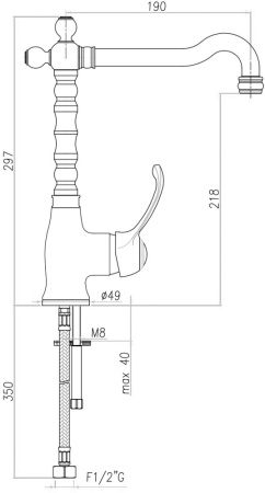 Смеситель для раковины Webert Aurora AU831802017, хром/золото