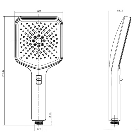 AQM8502W Ручной душ 120мм, 3 режима, Белый