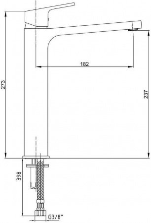 Смеситель для раковины E.C.A Tiera 103588002EX черный/хром