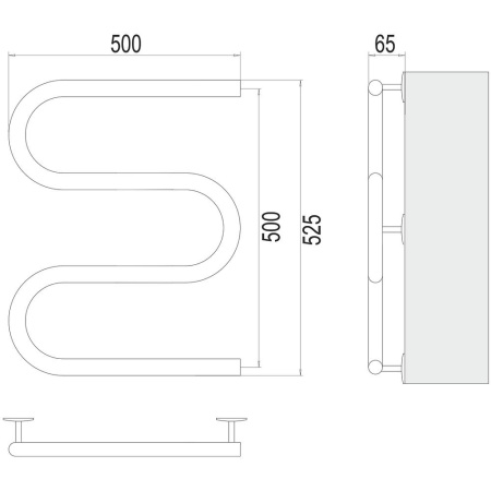 Полотенцесушитель электрический Terminus М-обр 50х50