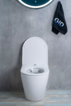Унитаз приставной безободковый GID TRS-269 с сиденьем микролифт, белый
