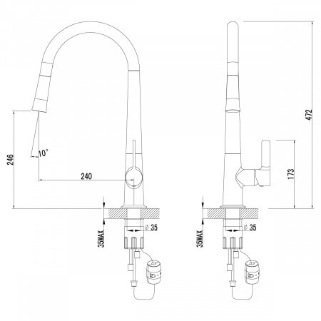 Смеситель для кухни Lemark Soul LM6001C хром