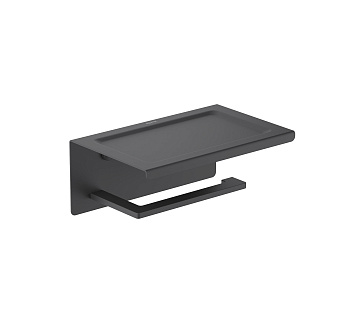 Держатель туалетной бумаги с полкой Aquatek Либра AQ4309MB черный матовый