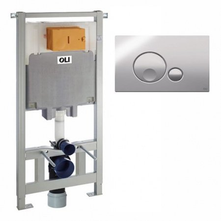 Готовое решение для подвесных унитазов OLI 80 300572mGB00 клавиша хром глянцевый