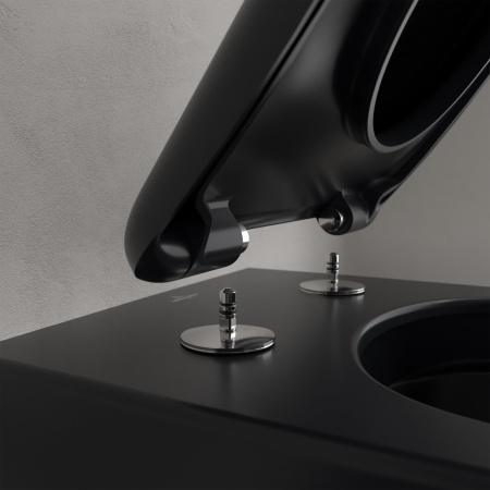 Унитаз подвесной безободковый Villeroy & Boch Antao 4674T0R7 черный матовый, с покрытием CeramicPlus, без сиденья