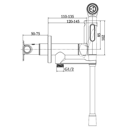 Гигиенический душ со смесителем Jacob Delafon Elate 2.0 E28317-BL черный матовый