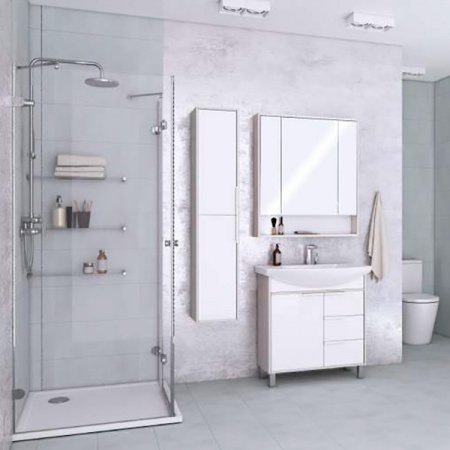 Зеркальный шкаф Акватон Рико 80 1A215302RIB90 Белый Ясень фабрик