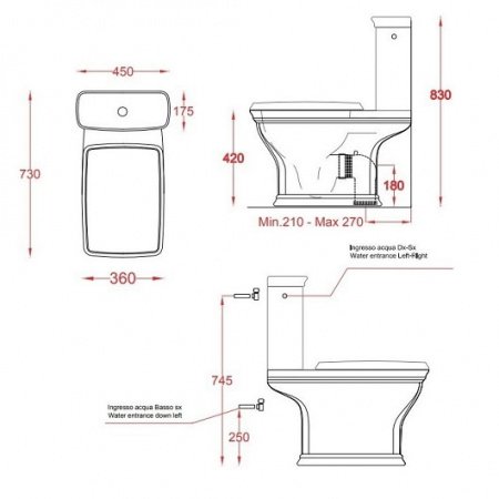 Унитаз напольный-компакт ArtCeram Civitas CIV004 01;00 белый, без сиденья
