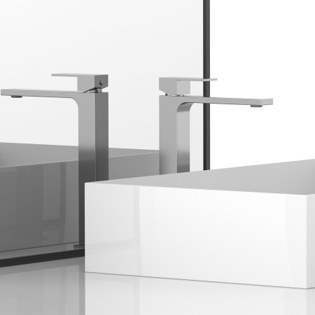 Смеситель для раковины высокий Vincea Cube VBF-1C02CH хром