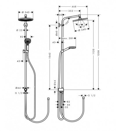 Душевая стойка Hansgrohe Crometta S 27270000 хром
