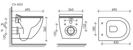 Унитаз подвесной Ceramica Nova Metropol CN4002 белый