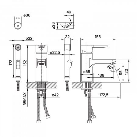 Смеситель для раковины IDDIS Sena SENSB00i08 хром глянцевый
