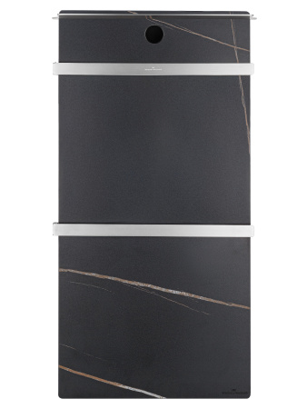 Полотенцесушитель электрический с каменной плитой Черный мрамор WONZON & WOGHAND STUTTGART, Брашированный никель (WW-A504-BR)