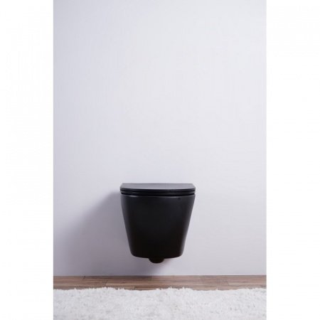 Унитаз подвесной Esbano AZALEA черный матовый, с сиденьем микролифт