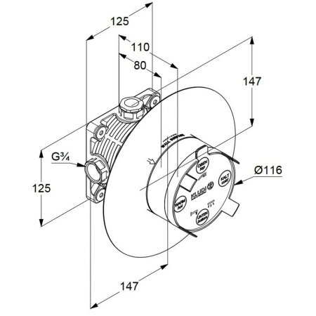 Встраиваемая душевая система со смесителем Kludi Bozz 386400576 хром
