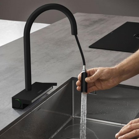 Смеситель для кухни Hansgrohe Aquno Select M81 73831670 черный матовый