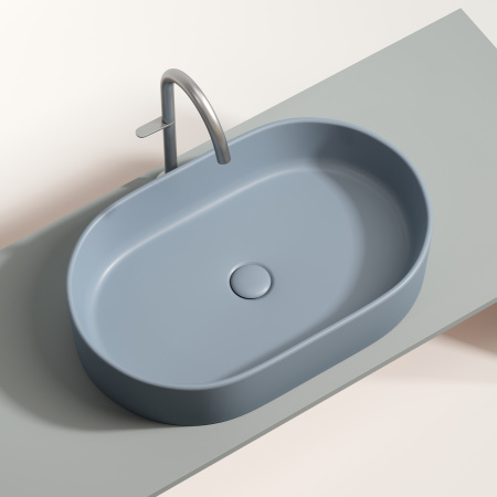 Раковина накладная 60см Ceramica Nova Element CN6048MHL серо-голубой матовый