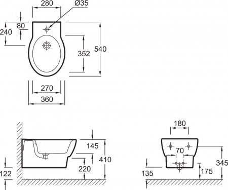 Биде подвесное Jacob Delafon Ove E1586