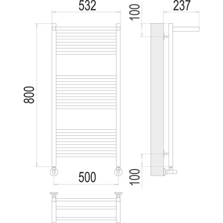 Полотенцесушитель водяной с полкой Terminus Аврора П16 50х80