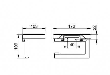 Держатель туалетной бумаги с полкой Keuco Reva 12873379000 черный матовый