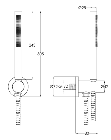 Душевой гарнитур на держателе с подключением шланга Benesque Lumiere 23010104 латунь брашированная