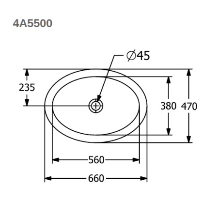Раковина встраиваемая снизу 56см Villeroy & Boch Loop & friends 4A550001 alpin