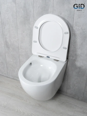 Унитаз подвесной безободковый GID Tr2122TF белый с сиденьем микролифт