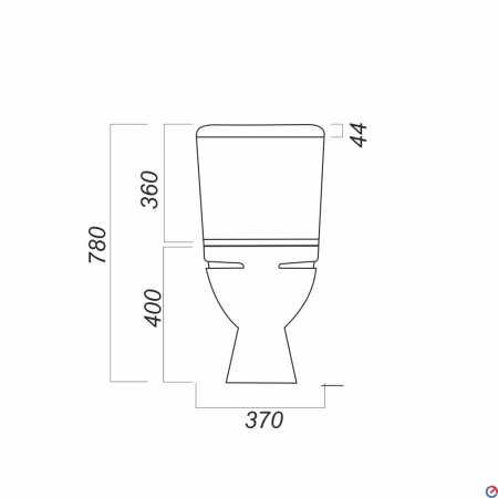 Унитаз-компакт Sanita Стандарт комфорт SDTSACC01030712 с бачком и сиденьем микролифт