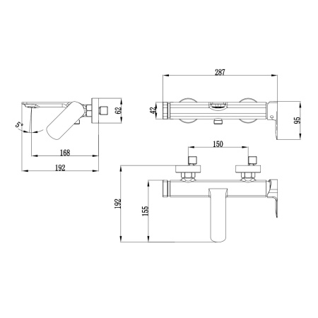 Смеситель для ванны с душевым набором AQUAme Monza AQM6312BG золото матовое